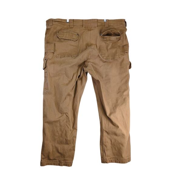 Duluth Trading Flex Fire Hose Cargo Work Pants Men's 44x28 Tan Relaxed Fit 45507 - Picture 2 of 10